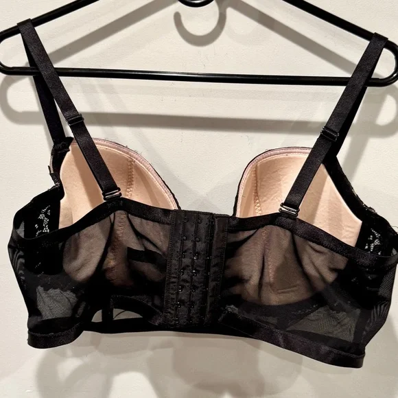 Torrid Curve Black Floral Lace Nude Full Coverage Balconette Bra NWOT - Picture 9 of 14